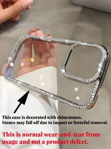 Luxury Sparkling Crystal Glitter Shockproof Basic Phone Case Compatible With IPhone 17/17 Pro Max/16 15 14 Plus 13 12 11 Pro Max/6D Electroplated Edge Back Cover, Spring Birthday Anniversary Gift - Clear - View 5