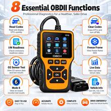 V516 OBD2 Silicone Button Scanner Car Diagnostic Tool 8 Functions Engine Fault Code Reader Clear DTC Real-Time Data Stream O2 Sensor Test I/M Readiness Mode 6 Vehicle Information Car Repair Tool - Orange - View 3