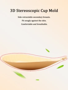 1pc Round Cup Adhesive Bra, Invisible Self-Adhesive Pads With Front Clasp Design, Suitable For Women's Strapless Dresses, Available In Black And Khaki Colors, Easy To Use. - Multi-color - View 5