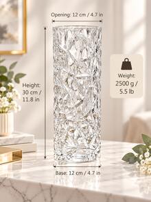 1pc Thickened Transparent Glass Vase For Lucky Bamboo, Rose, Lily, Dried Flowers, Large Size Living Room Nordic Style Flower Arrangement Decor - Glass Vase - View 3
