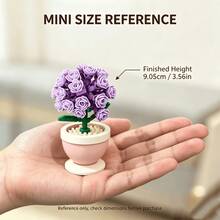 Mini Flower Pot Building Block Set - Rose, Sunflower, Succulent And Bell Flower Vase Construction Toy, ABS Micro Building Blocks Plant Theme Desktop Decoration, Valentine's Day, Mother's Day, Birthday And Christmas Gift - Multicolor - View 2