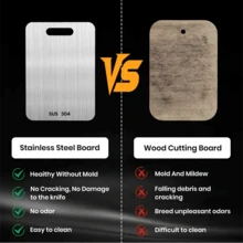 SOKANY Stainless Steel Cutting Board, Thickened Cutting Boards For Kitchen, Double-Sided Use, Easy To Hang And Clean, Suitable For Fruits/Vegetables Titanium Cutting Board, Home And Kitchen Essentials, Metal Cutting Boards For Kitchen - View 7