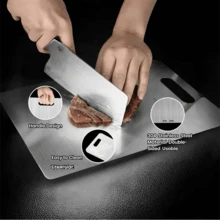 SOKANY Stainless Steel Cutting Board, Thickened Cutting Boards For Kitchen, Double-Sided Use, Easy To Hang And Clean, Suitable For Fruits/Vegetables Titanium Cutting Board, Home And Kitchen Essentials, Metal Cutting Boards For Kitchen - View 9