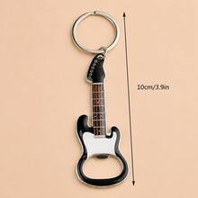 1Pc /3Pcs Guitar‑Shaped Bottle Opener Keychain, Alloy Bag Charm Key Ring For Backpack Purse Car Key, Halloween Christmas Holiday Gift - Multicolor - View 6