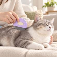 Pet Flea Comb With Fine Teeth, Cute Macaron Style, Stainless Steel Fine Teeth For Removing Loose Fur, Daily Grooming And Cleaning Brush For Cats And Dogs - Multicolor - View 2
