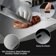 SOKANY Stainless Steel Cutting Board, Thickened Cutting Boards For Kitchen, Double-Sided Use, Easy To Hang And Clean, Suitable For Fruits/Vegetables Titanium Cutting Board, Home And Kitchen Essentials, Metal Cutting Boards For Kitchen - View 4