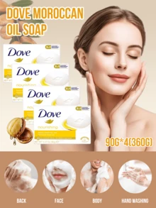 Dove 多芬乳木果香草香皂 90克*4塊，含1/4保濕乳液，溫和清潔，泡沫豐富細膩，保濕滋潤不乾燥，適用於臉部、身體和手部，適合所有膚質。 - 摩洛哥油 - 查看 12