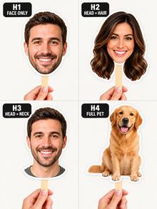 Custom Photo Mask Personalized Wedding Big Head Hollow Portrait Handheld Stick Face Cutout Party Decoration Accessory Upload Your Photo Suitable For Birthday, Birthday Party Costume - Multicolor - View 7