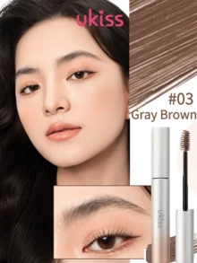 ukiss Gel Alis, Krim Pengatur Alis, Riasan Alis Alami Cepat Kering, Perawatan Alis, Berwarna, Memberikan Volume, Ringan dan Halus, Tahan Lama, Cepat Kering, Tahan Air dan Keringat, Riasan Mata - 03# Abu-abu Coklat - View 3