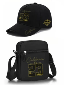1pc/2pcs "California 23" Pattern Print Unisex Street Fashion Outdoor Sports Baseball Cap And Crossbody Bag, Adjustable, Gift For Yourself Or Friends - Multicolor - View 15