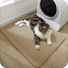 Double Layer Cat Litter Mat, Non-Slip Pet Cleaning Mat, Cat Litter Collection Mat, Waterproof Cat & Dog Litter Box And Litter Tray Mat, Cat Bed, Easy To Clean Cat Supplies, Rabbit Supplies, Autumn Home Decor, Halloween, Christmas Decoration, Please Measure The Size Of Your Litter Box Accurately Before Purchasing, Refer To The Size Chart - Khaki - View 19