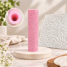 Vine Scroll Pattern Clay Roller, 3D Printed PLA Texture Roller For Pottery And Polymer Clay, Floral Relief Embossing Rolling Pin Tool For Ceramics, DIY Crafts, Pottery Making, Clay Slab Decorating, Handmade Art Projects, Reusable And Easy To Clean - Pink Vine Pattern - View 5