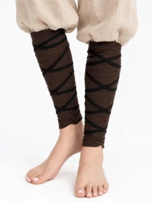2pcs Medieval Vintage Leg Wraps With Straps, Suitable For Viking Renaissance Fair LARP Role Play, Cosplay, Vintage Fair And Halloween Retro Country Style Leg Decoration, Matching Medieval Costume - A - View 6