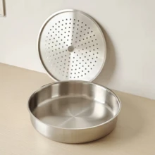 18/10 Stainless Steel Perforated Steamer Plate, Household Dumpling Plate, Draining Tea Plate, Oil Filter Plate, 28cm Steamer Pot, Draining Plate - View 12