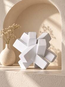 1pc White Geometric Knot Sculpture, Modern Abstract Decorative Statue, Minimalist Tabletop Decor For Living Room Coffee Table Bookshelf Entryway Office Desk Bedroom And Home - Multiple Styles - View 3