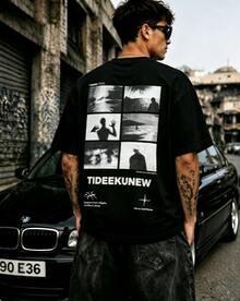 Casual 100% Cotton Women's Oversized Short Sleeve Summer T-Shirt With Vintage Y2K Graphic For Streetwear, Grunge Harajuku Style Tee - Black - View 1