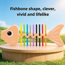Kids Fishbone Color Matching Training Tabletop Game, Toddler Early Learning Educational Toy, Logic & Hand-Eye Coordination Puzzle Game, Parent Interactive Board Game, Ideal Birthday Holiday Christmas Gift For Children - Multicolor - View 10