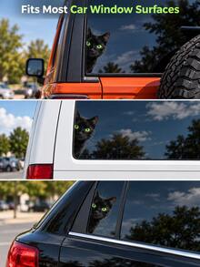 Eye-Catching Fun Black Cat Car Sticker, Suitable For Laptop, Car, Motorcycle, Can Cover Scratches, Ideal Gift For Various Occasions - A - View 2