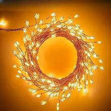 300LED 9M USB String Lights. Silver Firework String Lights. Star-Shaped Firework String Lights. Autumn/Winter Indoor Decorative Lights. Suitable For Ceilings, Bedrooms, DIY Wreaths, Windows, Christmas Trees, And Halloween Decorations. - Holiday Firecracker Lights - View 4