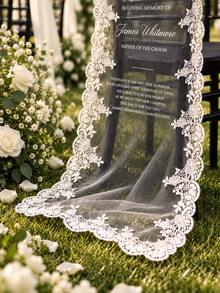 Memorial Chair Sign, Lace Banner, Wedding Remembrance, Reserved Seat, Heartfelt Tribute, Ceremony Honor - Multicolor - View 7