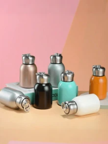 1pc 300ml Water Bottle, Creative Handle Design, Double-Wall Stainless Steel Vacuum Insulated Hot & Cold, Mini Coffee Water Bottle, Suitable For Camping, Party, Home Use, Office, School, Holiday Gift And Birthday Gift - Multicolor - View 4