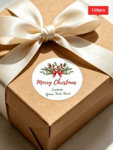 1/60/120/180/240pcs Round Customized Pattern Stickers, Customizable Pattern Text Waterproof PVC Round Stickers, Can Design Santa Claus, Snowflake And Other Christmas Element Patterns, Suitable For Christmas Gift Box Decoration, Storage Labeling, Handmade Decoration, Sealed Jar Marking, Perfect For Giving To Her, Him, Friends, Family, Couples, Christmas Lovers, Applicable For Christmas Party, Costume Party, Christmas Eve Theme Gathering - Multicolor - View 17