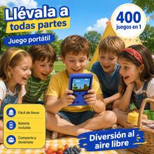 Retro 400-In-1 Portable Video Game Console, Mini Pocket Console With Color Screen And Rechargeable Battery, AV Connection For TV Play, Birthday Gift For Kids And Adults (Cables Included) - Blue - View 5