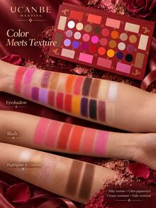 UCANBE Eyeshadow Palette, 36 Colors Matte Glitter Shimmer Eyeshadow Highlighter Contour Blush Powder, High Pigment Long-Lasting Waterproof, Suitable For Wedding, Celebration And Daily Use - Multicolor - View 1