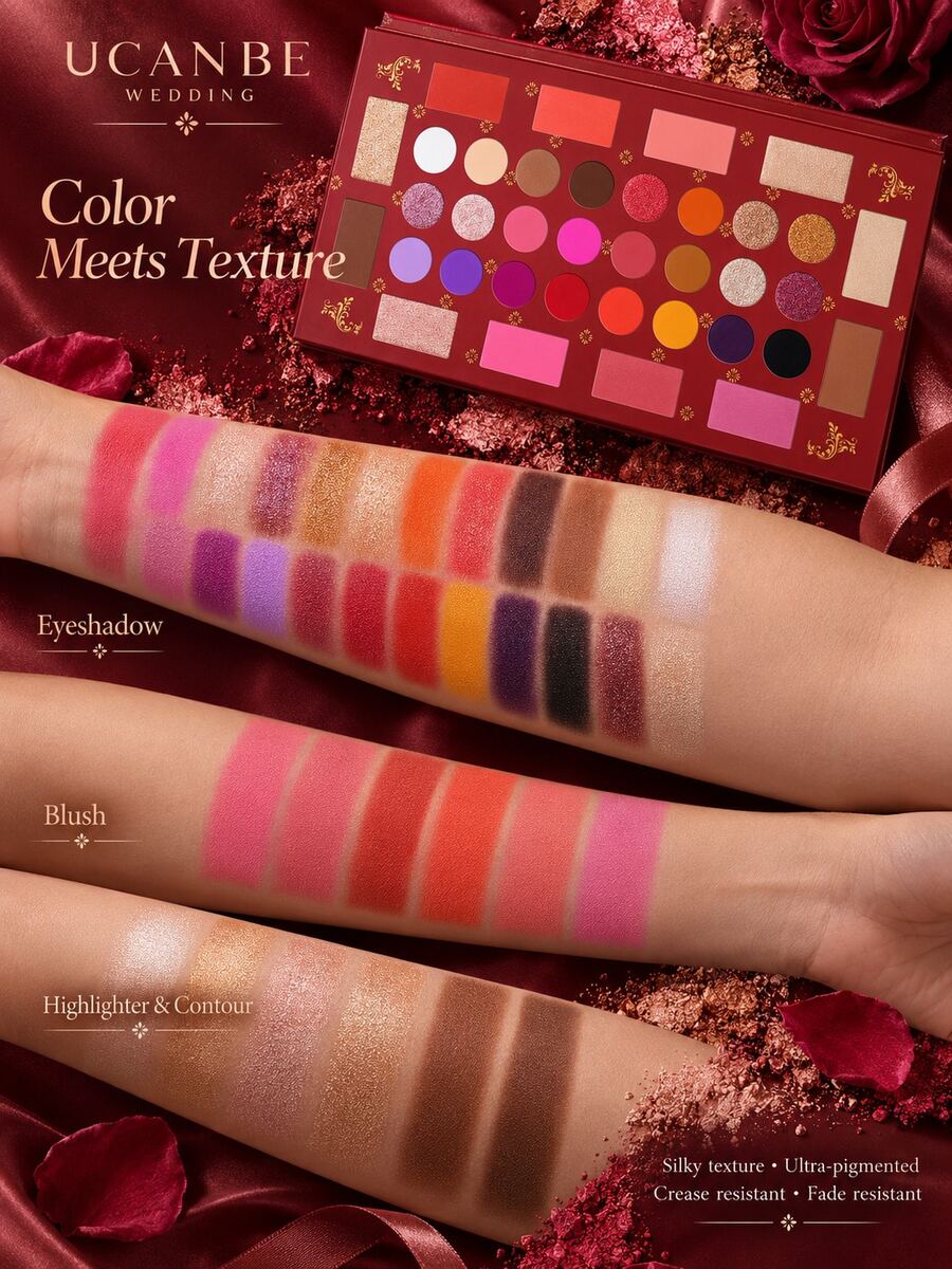 UCANBE Eyeshadow Palette, 36 Colors Matte Glitter Shimmer Eyeshadow Highlighter Contour Blush Powder, High Pigment Long-Lasting Waterproof, Suitable For Wedding, Celebration And Daily Use - Multicolor - View 1