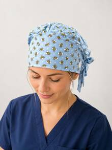 Elastic Adjustable Work Cap Cartoon Cute Polyester Fiber Printed Lightweight Breathable For Home And Office - Adjustable - View 3
