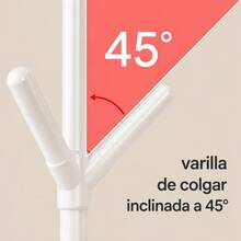 Free-Standing Coat Rack, Metal Clothes Rack, 3 Tiers - White - View 5