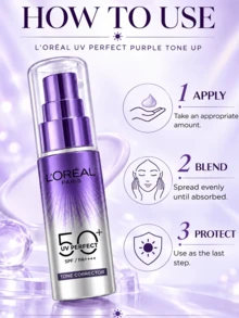 L’Oreal Paris L'Oreal Sunscreen & Primer 15ml/30ml, Improves Dullness, Lightweight & Non-Sticky, 2-In-1 Sun Protection & Makeup Base, Daily Skincare - Olay's New Multi-protection Beauty Purple Makeup Base - View 11