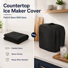 Desktop Ice Maker Cover, Heavy Duty 300D Oxford Fabric Portable Ice Maker Cover, Suitable For Desktop Ice Maker, Universal Kitchen Appliance Storage And Protection Cover, Suitable For Home, Bar, RV, Office, Kitchen Countertop, Cabinet, Storage Room And Daily Appliance Organization - Black - View 7