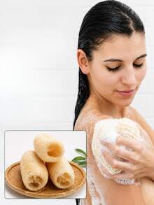 1/2/3/5pcs Natural Organic Loofah Sponge, Powerful Exfoliating Body And Back Scrubbing Ball, Suitable For Men And Women, SPA Beauty Daily Bath Care - Multiple Styles and Colors - View 2