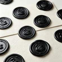 20入 3D 浮雕天鵝圖案自黏式蠟封貼紙，適用於禮物、婚禮邀請函封口 - 黑色 - 天鵝~黑色 - 查看 5