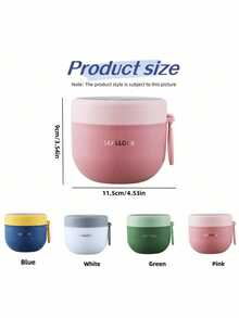 1 600ml Soup Cup, Breakfast Bowl, Portable Milk Soup Pot, Student Work Fresh-Keeping Bowl, Small Lunch Box, Suitable For Students And Office Workers. - Multicolor - View 7
