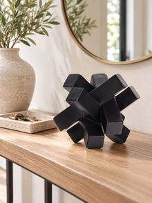 1pc Black Abstract Knot Sculpture, Modern Geometric Decorative Statue, Minimalist Desktop Tabletop Ornament For Living Room Bedroom Office Bookshelf Coffee Table Shelf And Home Decor - Multiple Styles - View 7