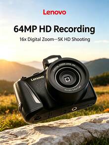 Lenovo C35 Digital Camera 64MP Ultra-HD Photography 5-Axis EIS Beauty Filters + 4K Video Recording Retro Card-Style Body Travel Vlog Essential - View 6