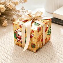 1pc Deep Red Gift Wrapping Paper, Pattern Includes Cats, Christmas Trees, Snowflakes, Christmas Bells, Total Length 17*197 Inches (43*500cm), Exquisite Gift Wrapping Paper, Suitable For Christmas, Thanksgiving, Halloween - A - View 12