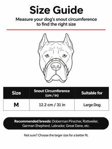 Pet Silicone Muzzle, Funny & Personalized Pet Muzzle, Suitable For Large Dogs, Cane Corso, Doberman, Rottweiler, Shepherd, Great Dane - Black - View 3