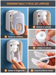 1 buah Dispenser Pasta Gigi Otomatis yang Dipasang di Dinding, Pemeras Pasta Gigi Tanpa Bor dan Bebas Sentuhan, Dispenser Pompa Vakum, Cocok untuk Wastafel Kamar Mandi, Ubin Toilet, Rak Penyimpanan yang Dapat Dilepas dan Mudah Dibersihkan, Penting untuk Apartemen Sewa dan Asrama Mahasiswa - Beragam gaya dan warna - View 5