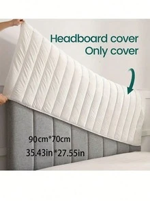 Nordic Soft Velvet Quilted Headboard Cover, Full Wrap Smooth Velvet Headboard Slipcover, Luxury Thickened Bed Backrest Protector, Suitable For Home And Hotel - White - View 16