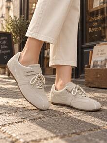 RENBEN Women's Spring/Autumn 2026 New Thin Casual Flat Soft Sole Patchwork Color Sports Shoes - Grey - View 4