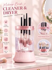 Automatic Makeup Brush Cleaner, Electric Powered, Multi-Size Makeup Brush Washing Machine, Transparent Water Tank Brush Cleaner, Fast Cleaning Makeup Brush Machine - Multicolor - View 2