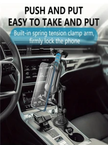 Multifunctional Car Cup Holder Phone/Tablet Mount 2-In-1 Height Adjustable 360° Rotating Phone Stand, Adjustable Cup Holder Style Phone & Tablet Holder Easy Installation With Stable Grip, Anti-Shake, Hands-Free Function, Ergonomic Design Universal Cup Holder Extension Adapter, Suitable For SUV, Truck, RV, Road Trip, Essential Car Accessory - A - View 8