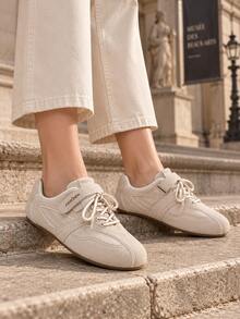 RENBEN Women's Spring/Autumn 2026 New Thin Casual Flat Soft Sole Patchwork Color Sports Shoes - Grey - View 1