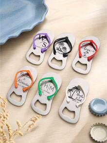 Personalized Flip Flop Bottle Opener, Bulk Wedding Favors, Custom Beach Wedding Gifts, Destination Wedding Favors, Bridal Shower - Multicolor - View 2