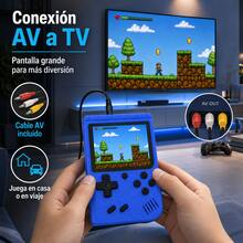 Retro 400-In-1 Portable Video Game Console, Mini Pocket Console With Color Screen And Rechargeable Battery, AV Connection For TV Play, Birthday Gift For Kids And Adults (Cables Included) - Blue - View 4