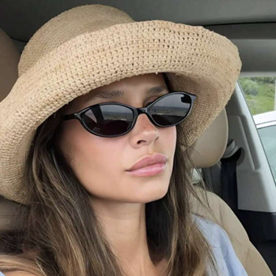 1/2/3/4/5件組 幾何塑膠全框多色豹紋復古個性女款時尚眼鏡 - 1件 黑色 - 查看 1