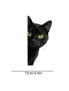 Eye-Catching Fun Black Cat Car Sticker, Suitable For Laptop, Car, Motorcycle, Can Cover Scratches, Ideal Gift For Various Occasions - A - View 7